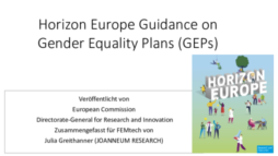 Erste Seite von Horizon Europe Guidance on Gender Equality Plans (GEPs)