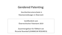 Erste Seite von Gendered Patenting Geschlechterunterschiede in Patentanmeldungen in Österreich
