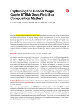 Erste Seite von Explaining the Gender Wage Gap in STEM: Does Field Sex Composition Matter?