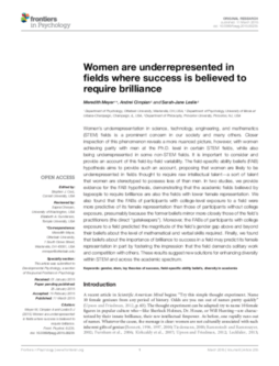 Erste Seite von Women are underrepresented in fields where success is believed to require brilliance