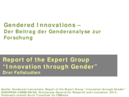 Erste Seite von Gendered Innovations. How Gender Analysis contributes to research.