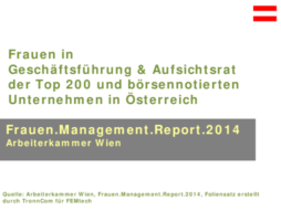 Erste Seite von Frauen.Management.Report.2014: Frauen in Geschäftsführung & Aufsichtsrat in den Top 200 und börsennotierten Unternehmen